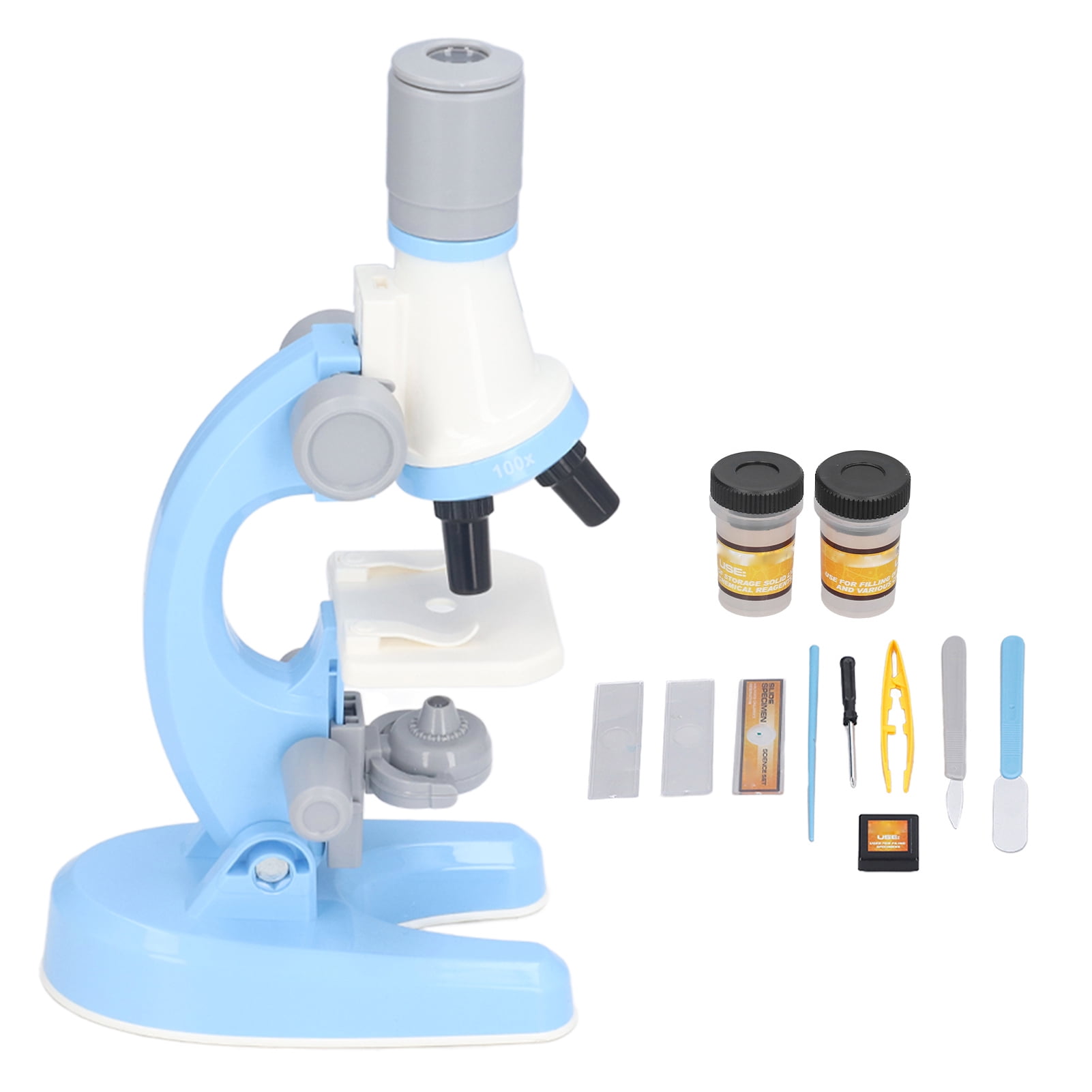 Gupbes Children LED Microscope, Angle 1200X Educational Toy Clear Image