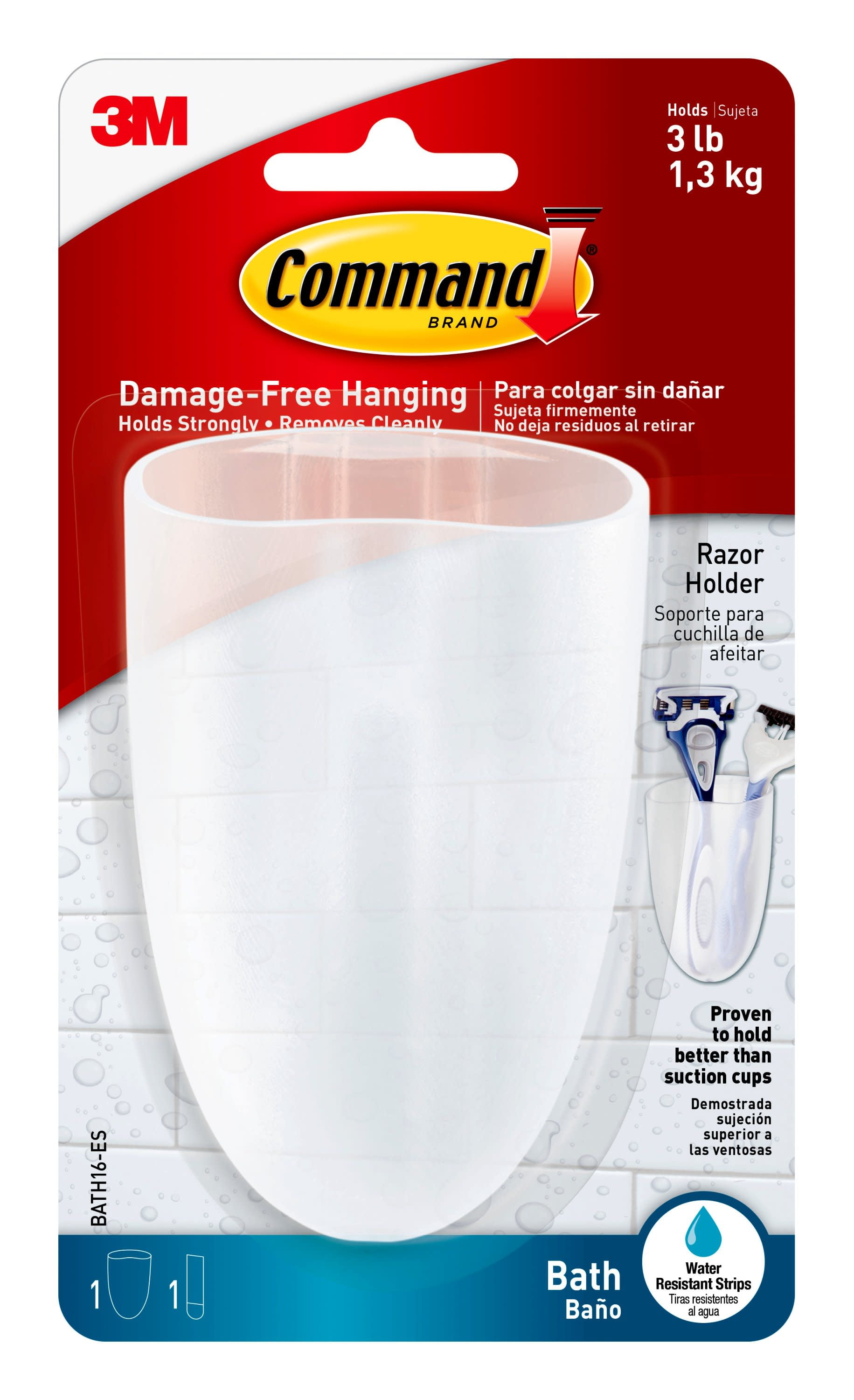 Frosted 3M BATH14 Command Soap Dish Bath Adhesive Damage Free Hanging Plastic 