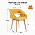 thumbnail image 6 of Ivinta Living Dining Room Accent Armchairs Set of 2 Linen Fabric Mid-Century Upholstered Side Seat Club Guest with Solid Wood Legs (Yellow), 6 of 9