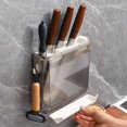 thumbnail image 3 of Kitchen Wall Mounted Rack Partitioned Storage Punch-free Shelf for Kitchen Tools Cutters Knife, 3 of 5