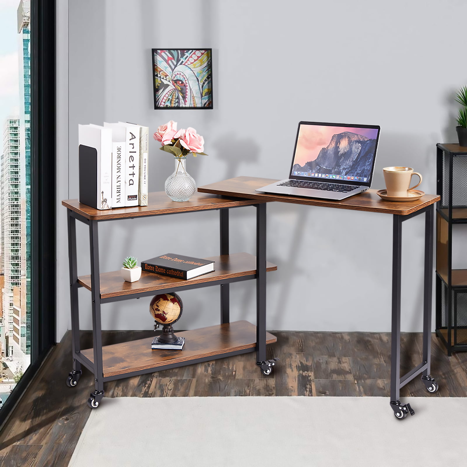 Details about   Computer Desk Laptop Table Study Desk Wood Home Office Desk w/Shelf New USA Hot 
