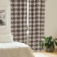 thumbnail image 3 of Ambesonne Earth Tones Window Curtains, Spiral Circles Grid, Each 28" W x 84" L, Dark Brown and Cream, 3 of 5
