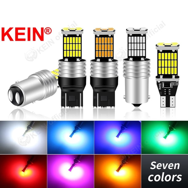 KEIN T20 7440 T25 1156 T15 BA15S P21W W16W W21W W21/5W 45SMD 4014 Led Luz De Freno De La Cola Del Coche Señal De Giro De Parada De Marcha Atrás Auto Motocicleta Estacionamiento Blanco Rojo Amarillo huangjie unisex