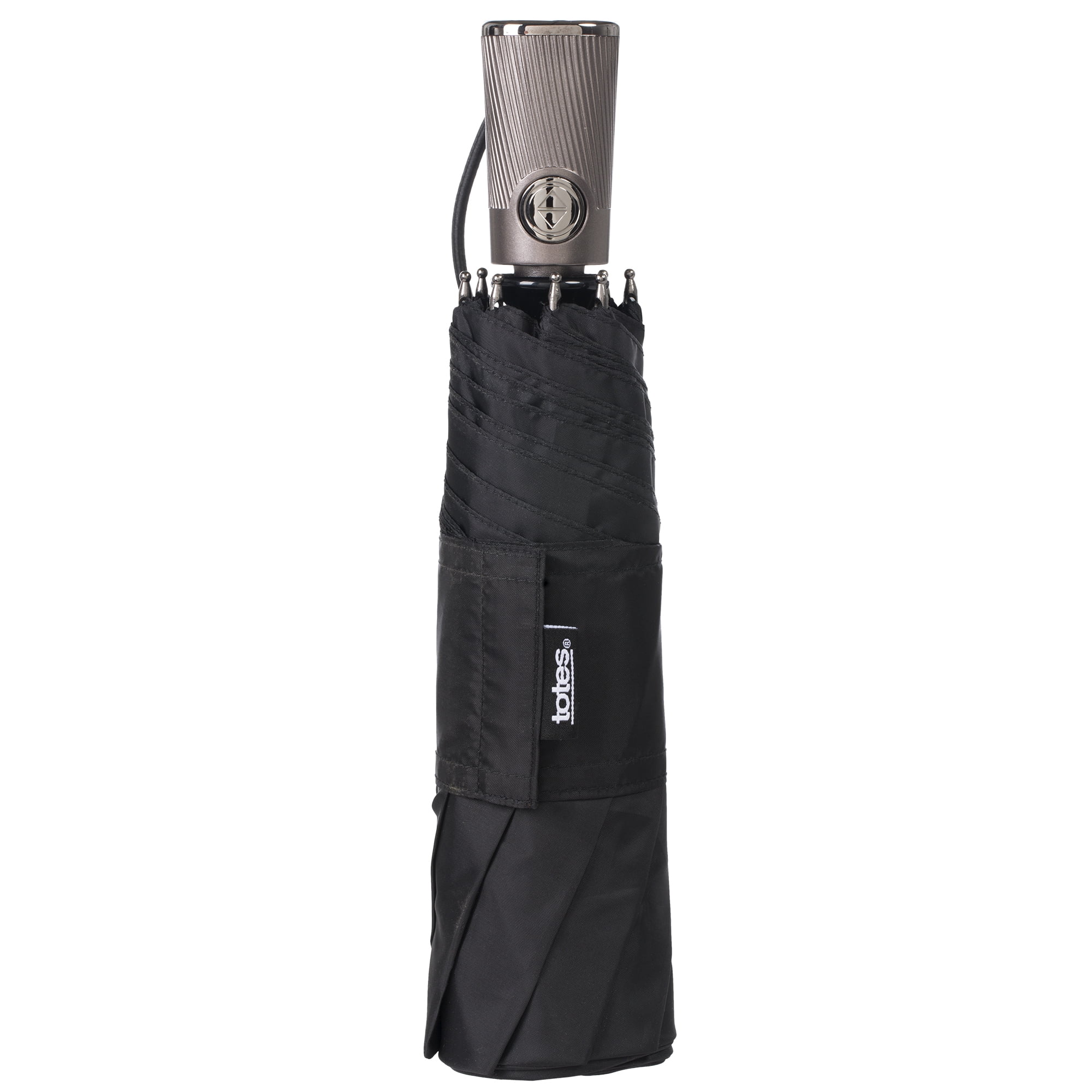 Totes Titan Auto Open Close Umbrella with NeverWet (Black) - 8413