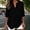 Black, variant on Cotton Linen Tops for Women Summer Trendy Half Sleeve V Neck Gauze Shirts Loose Fit Boho Henley Tunic Blouses