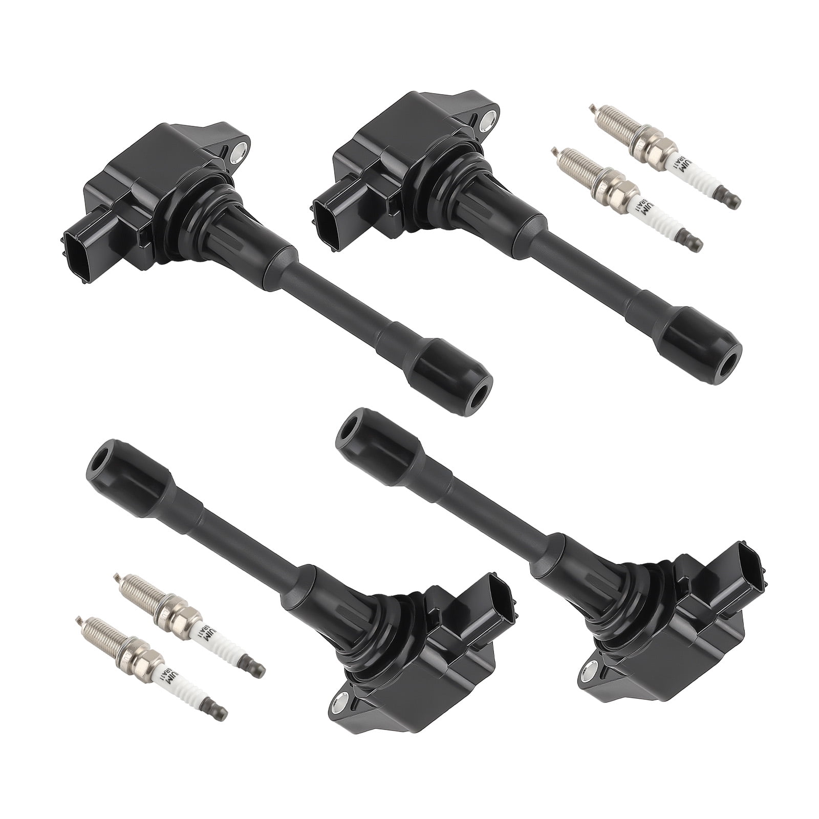 4 Ignition Coils + Spark Plugs For Nissan Altima Cube March NP300 Rogue UF-549