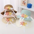 thumbnail image 4 of LNMQLPDBS Straw Sun Hat & Shoulder Bag Sets for Kids Summer Straw Hat for Girls Large Brim Beach Hat with Pretty Flower Baby Outdoor Sun Protection Hat Trendy Sunshade Cap for Tourism, 4 of 7