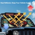 thumbnail image 4 of Yuyamidu Aztec Navajo Windshield Sun Shade Compatible with Wrangler JK JKU TJ 1997-2018, Foldable Sun Visor Blocks UV Rays, 4 of 7