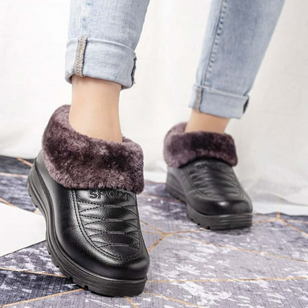 New Winter Warm Snow Boots for Women Fshion Plus Size Outdoor h Snow Boots Round Toe Shoes Slip On Casual Shoes Clearance Under 5$!