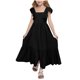 thumbnail image 2 of Odeerbi 4-15 Años de Las Niñas de Verano de Algodón de Lino Maxi Vestido Con Cuello Cuadrado de La Espalda de Arco Ruffle Tierrado Vestido de Línea A Para Las Vacaciones de La Playa de La Fiesta, 2 of 8