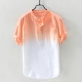 thumbnail image 2 of iOPQO mens dress shirts Summer Men's Cool And Thin Breathable Collar Hanging Dyed Gradient Cotton Shirt dress shirts for men Orange + 3XL, 2 of 4