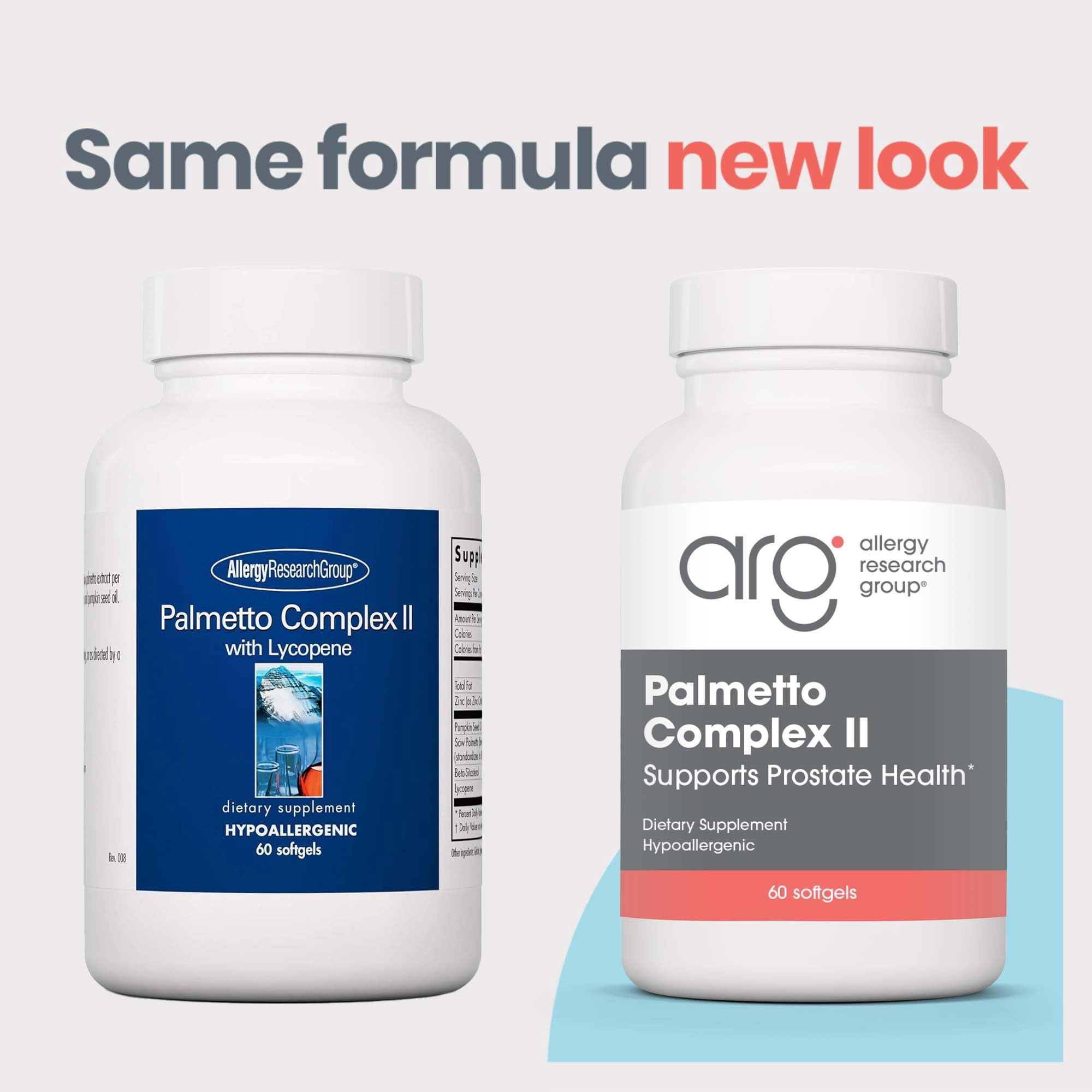 ARG Palmetto Complex II - Saw Palmetto Supplement with Lycopene for Men - Prostate & Urinary Support - Hypoallergenic - 30 Servings - 60 Softgels