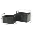 thumbnail image 3 of DecMode 19", 17"W Dark Blue Leather Handmade Storage Basket with Handles, 2-Pieces, 3 of 13