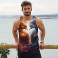 thumbnail image 6 of Cauagu Red And White Fire Bird Print Men's Sleeveless Muscle Shirts,Tank Tops Quick Dry Workout Tank Top Gym Muscle Tee Fitness Bodybuilding T Shirt for Men-4X-Large, 6 of 7