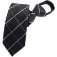 thumbnail image 1 of SURJDE Men's Boy's Zipper Tie Business Wedding Solid Checks Striped Designer Necktie, 1 of 2