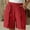 Red, variant on Juslio Shorts for Women Ruffle Casual Pockets Loose Comfy Cotton Linen Solid Womans Shorts