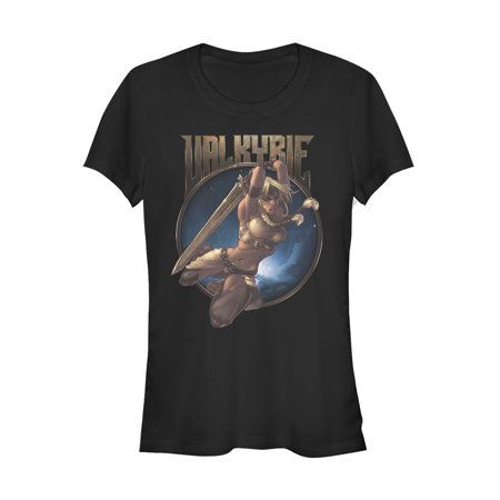 Junior s Marvel Valkyrie Circle Graphic Tee Black Large