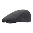 thumbnail image 2 of Men's Cotton Blend Flat Ivy Gatsby Newsboy Driving Hat Cap Dark Gray, 2 of 6