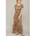 thumbnail image 4 of Made by Johnny Women's Short Sleeve Loose Plain Casual Long Maxi Dresses with Pockets L LEOPARD, 4 of 6