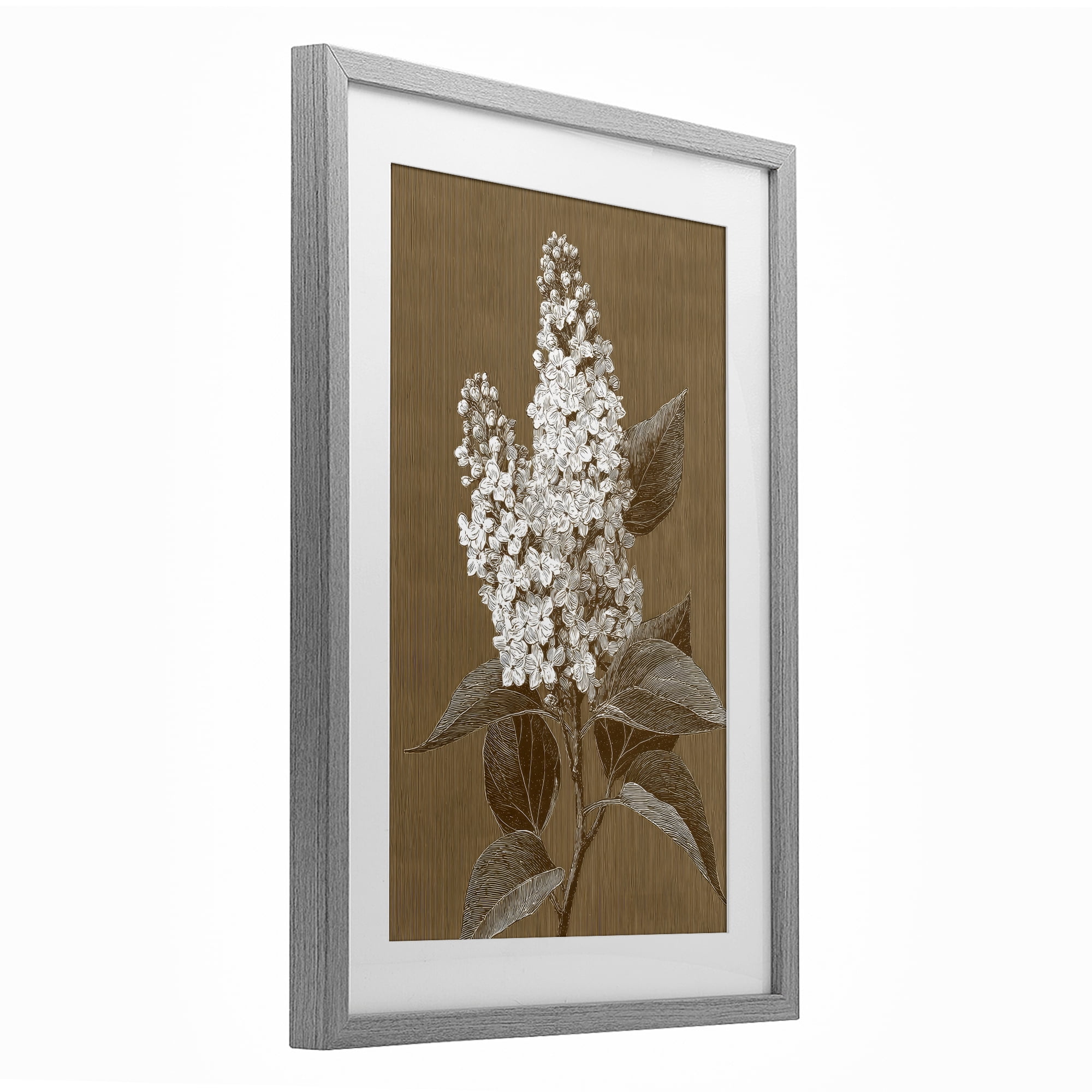 Stupell Industries Vintage Striped Lilac Study Gray Framed Print Under Glass, design by Petal Prints Design