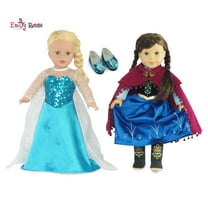 Emily Rose Doll Clothes 6-Piece Princess Elsa and Anna-Inspired Dress Outfits Gift Set | Includes 18" Doll Boots and Shoes!