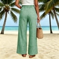 thumbnail image 5 of Baggy Sweatpants Dqueduo Women's Plaid Wide-Leg Pants with Pockets – Casual Trousers Green XL, 5 of 8