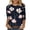Black, variant on Virmaxy Womens Versatile Tunic Blouses Spring Summer Casual Floral Printed Blouse 3/4 Sleeve Pullover Shirt Loose Round-Neck T-shirt Tops Dark Blue XS