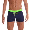 thumbnail image 2 of JoveMarine Men's Quick Dry Swim Trunks with Drawstring Solid Color Stitching Design for Sports and Swimming Comfortable Boxer Shorts Fluorescent Green 3XL, 2 of 6