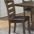thumbnail image 2 of 2-Pc Transitional Brown Wood Side Chairs with Faux Leather Seats for Dining Room, 2 of 10