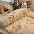 thumbnail image 1 of Simple Gird Bedding Set Strawberry Duvet Cover Flat Sheet Pillowcases Twin Single Queen Size Bed Linen Home Textile, 1 of 7