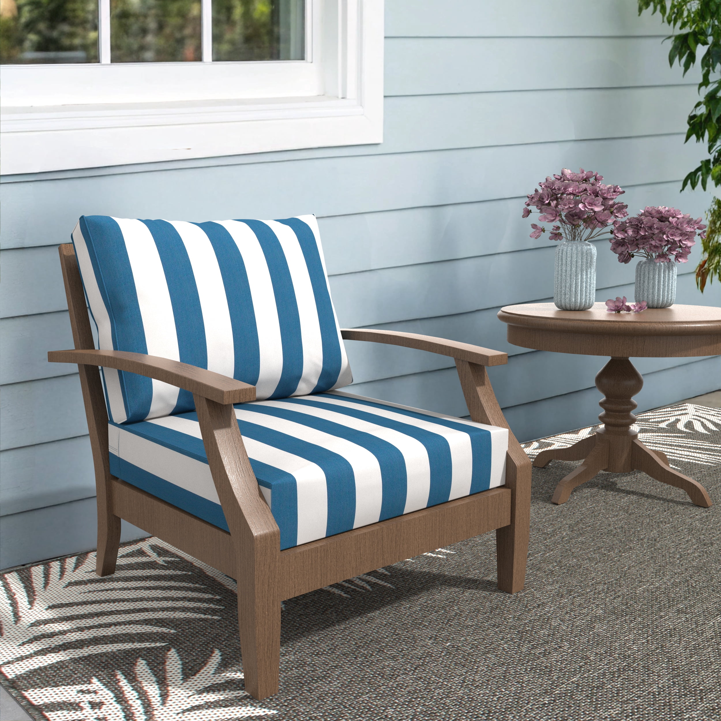 Covers&All Outdoor Sunbrella Deep Seat Cushion Set, Water, UV & Fade Resistant Patio Chair Cushions, High-Density 5" Thick Seat & Back Cushions for Outdoor Furniture