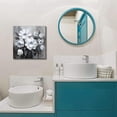 thumbnail image 6 of HFDF Bathroom Canvas Art, Gray and White Blue Flower Wall Decoration, 20x16inch Framed, 6 of 6