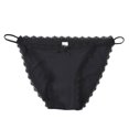 thumbnail image 4 of vigerkar Low Waist Tummy Control Panties for Women Ice Silk Lace Thongs Sexy Underwear Comfor No ShowUnderpants Black, XL, 4 of 5