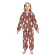 thumbnail image 2 of Fluffy Pajamas Set Fuzzy Winter Warm Pj Sets Pullover Tops and Long Pants Minimalist Dandelion Pattern Large, 2 of 8