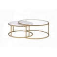 thumbnail image 6 of Shanish Nesting Table Set: Engineered Stone Top & Gold Metal Frame for Sophistication, 6 of 8