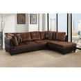 thumbnail image 6 of Ainehome 103.5" W Sectional Sofa, Chocolate Microfiber Living Room Set, 6 of 6