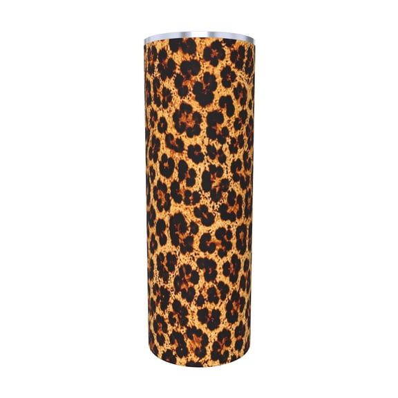 Leopard Print 20oz Tumbler with Handle Stainless Steel Insulated Travel Coffee Cup Wild Animal Pattern Car Cup Gift for Women with Straw