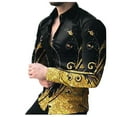 thumbnail image 4 of PENGXIANG Chemise Décontractée d'Été pour Hommes Imprimée à Col Boutonné Cardigan Chemises, 4 of 6