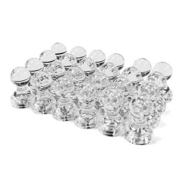 24 Clear Push Pins Perfect for Fridge, Calendars, Whiteboards, and Maps