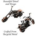 thumbnail image 4 of Urbalabs Nutrition Metal Motorcycle Industrial Biker Chopper Office Desk Sculpture 9 Inch Retro Recycled Metal Chopper Handmade Bolts Nuts Fat Boy Unique Man Cave Art Decor Bike Chain (M14 Copper), 4 of 7