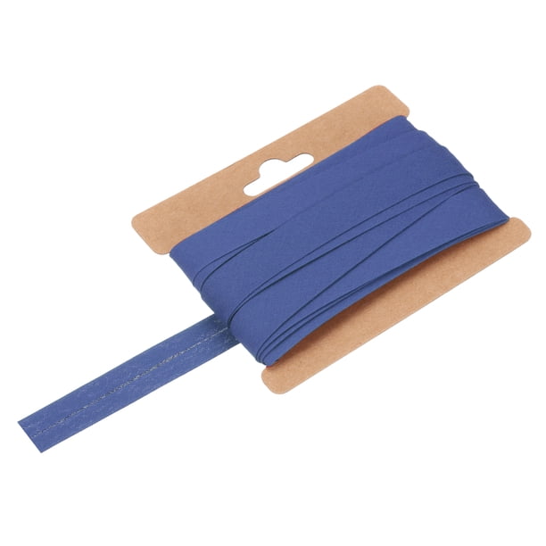 Uxcell 1Pcs Cinta Sesgada de Doble Pliegue de Algodón para Coser 1/2 pulgada x 10 Yardas Azul Brillante