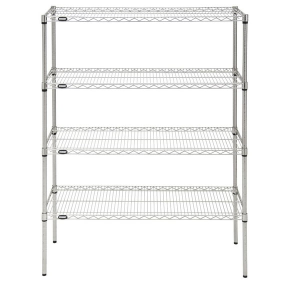 HUBERT® Shelving Unit with 4 Shelves Silver Wire - 60" L x 18" W x 63" H