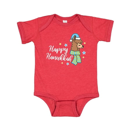 

Inktastic Llama Happy Hanukkah with Stars Gift Baby Boy or Baby Girl Bodysuit