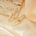 thumbnail image 3 of 18K Gold Plated Paperclip Earrings Trendy hypoallergenic Link Earrings For Women Chain Statement Earrings Dangle Hoops Rectangle Earrings Jewelry For Women Mom Wife Gifts, 3 of 6