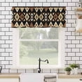 thumbnail image 4 of Brown Geometric Valances for Windows Vintage National Style Rod Pocket Curtain Valance Window Treatment Short Curtains for Kitchen Living Room, 58"x16", 4 of 5