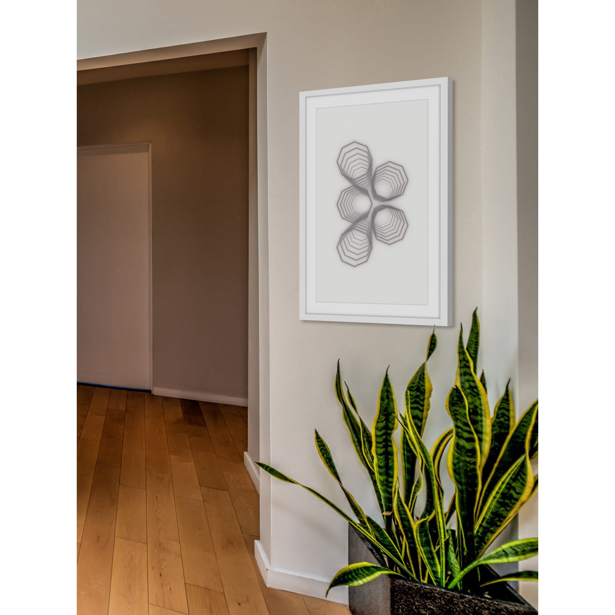 Marmont Hill "Sprouting Hexagons" by Bryon White Framed Painting Print
