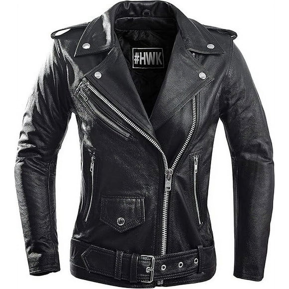 Leather Motorcycle Jacket For Women (Brando)