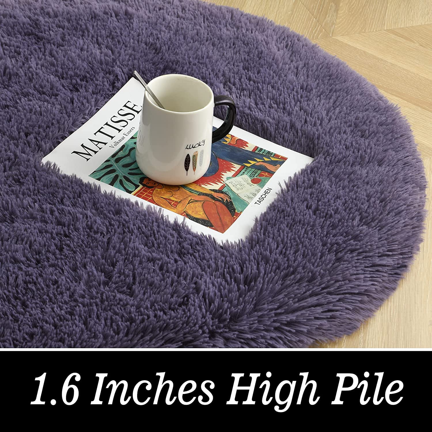 Arogan Ultra Soft Fluffy Bedroom Rugs For Kids,2.6'x5.3',Grey Purple
