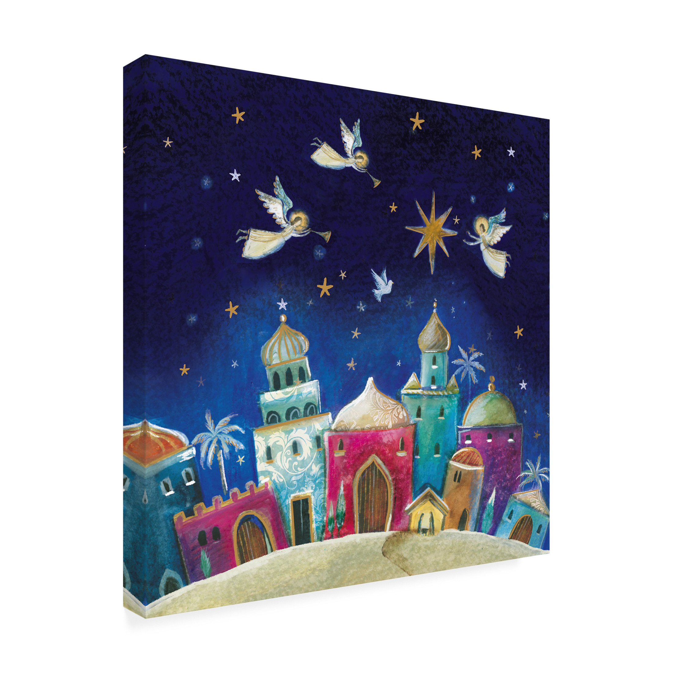 Canvas Wall Art - Paper Dove Co Ltd 'Starry Night' Wall Art for Living Room, Bedroom, or Office Décor by Trademark Fine Art - 35 x 35 Inches
