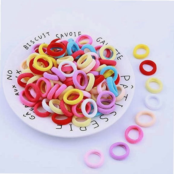 100 PCS Baby Girls Hair Ties Soft Cotton Toddler Hair Ties for Kids and Girls Small Seamless Hair Bands No Damage Ponytail Holders Elastic Hair Ties for Thin Hair No Slip Baby Rubber Band 8 Colors